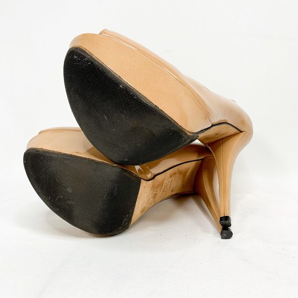 STUART WEITZMAN Patent Peep-Toe Platform Pumps 8.5 - Picture 8 of 8